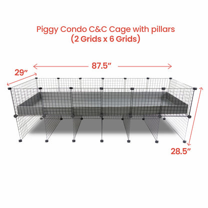 GuineaDad Piggy Condo Guinea Pig Cage with Pillars (C&C)