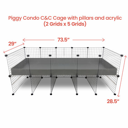 GuineaDad Piggy Condo Guinea Pig Cage with Pillars (C&C)