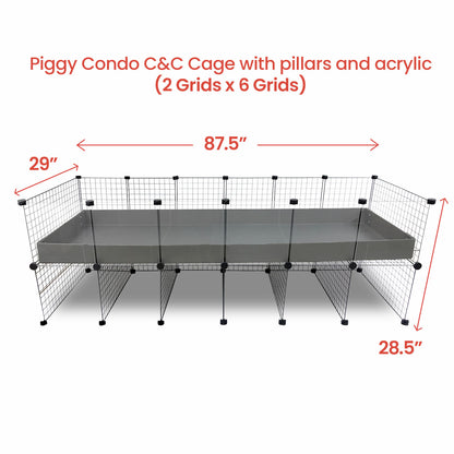 GuineaDad Piggy Condo Guinea Pig Cage with Pillars (C&C)