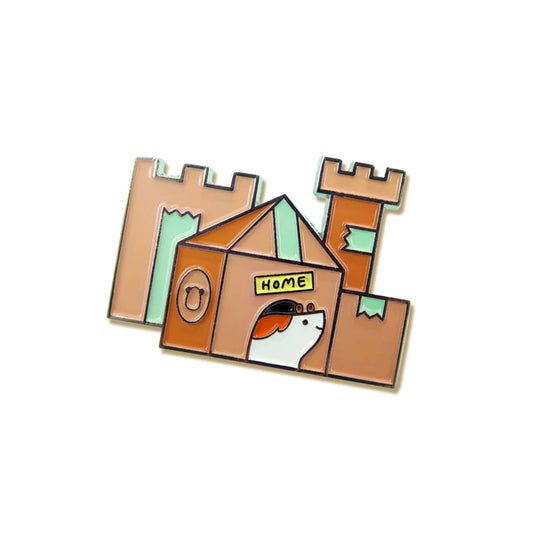 GuineaDad Cardboard Castle Enamel Pin